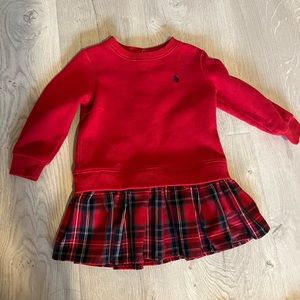 Ralph Lauren 18 Month Red Plaid Sweatshirt Dress